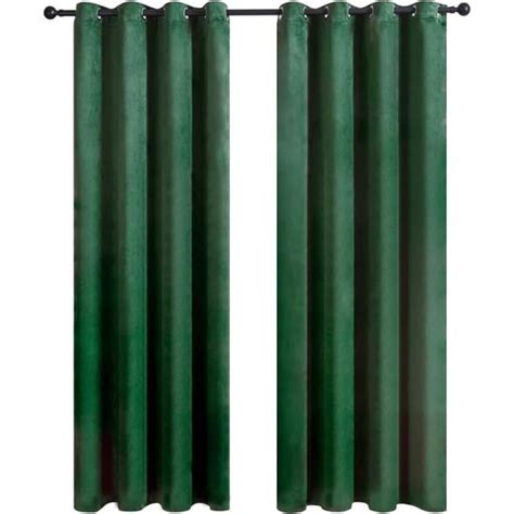 MRTREES 2 Panneaux Rideaux Velours Doux Rideau Occultant 140240cm Vert