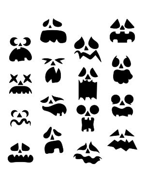 Traditional Jack O'Lantern Face Silhouette Clip Art