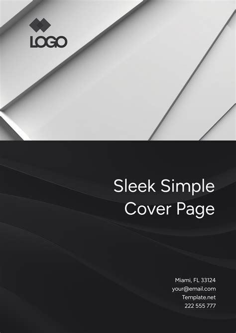 Sleek Simple Cover Page Template - Edit Online & Download Example | Template.net