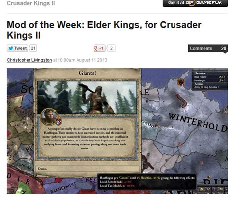 Mod Of The Week At Pc Gamer News Elder Kings Mod For Crusader Kings