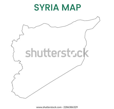 High Detailed Map Syria Outline Map Stock Vector Royalty Free