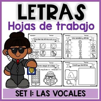 Vocales Hojas De Trabajo Vowels Worksheets In Spanish By Ms Herraiz