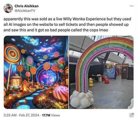 Company Uses Ai To Hype Up Willy Wonka Fest Reality Was So Bad Kids