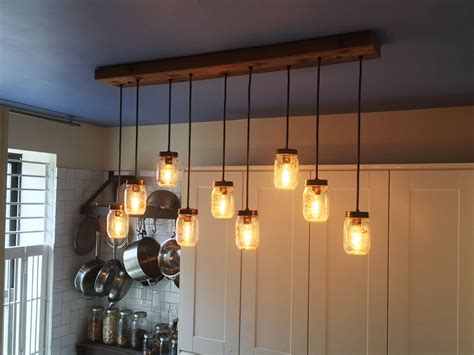 Light Diy Mason Jar Chandelier Kit Rustic Wood Chandelier Vintage