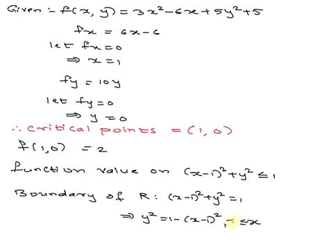 Solved Find The Absolute Maximum And Minimum Values Of The Following