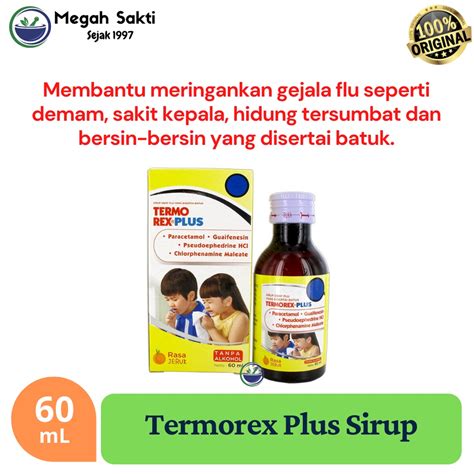 Jual Termorex Plus Sirup 60 ML Obat Demam Pusing Flu Batuk Pilek Anak