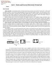 Psci Lab Static And Current Electricity Lab Pokhrel