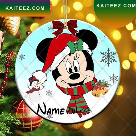 Personalized Mickey Mouse And Minnie Mouse Disney Christmas Ornament - Kaiteez