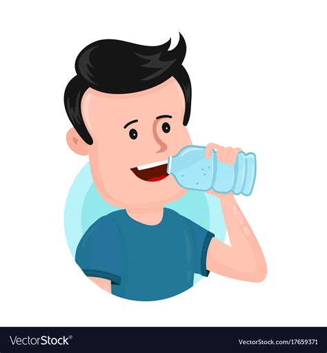 Person Drinking Water Cartoon