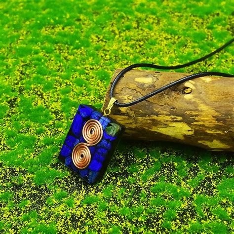 Blue Lazulite Pendant Orgonite With Crystal Stone Necklace Orgone