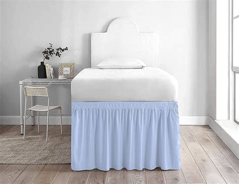 Bed Skirt For Dorm Room Ruffled Dorm Sized Bed Skirt Three Fabric Sides College Dorm Bed Skirt