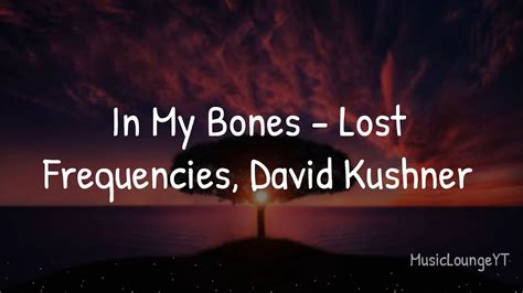 Lost Frequencies David Kushner In My Bones Lyrics Youtube