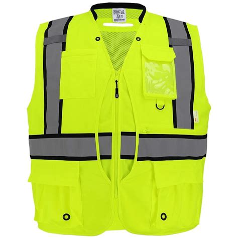 Frogwear Hv Yellow Green Class Pocket Solid Mesh Vest Size Xl