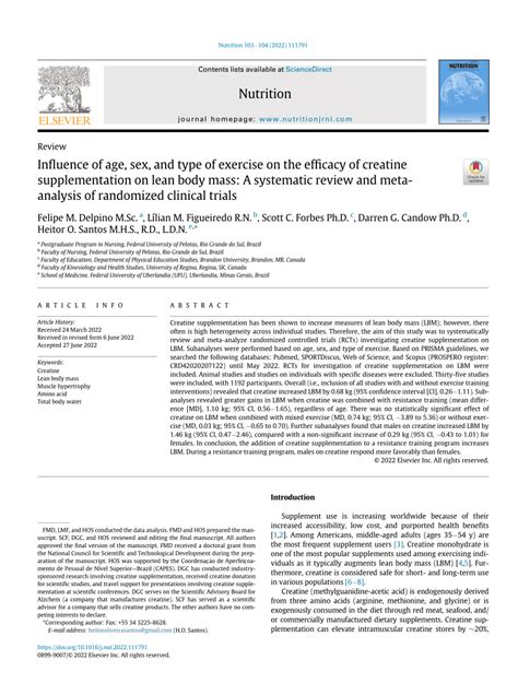 Pdf The Influence Of Age Sex And Type Of Exercise On The Efficacy