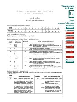 Klucze Odpowiedzi I Schematy Punktowania Do Sprawdzianu 4