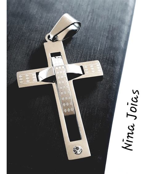 Pingente Crucifixo A O Inox Cir Rgico Antial Rgico Pai Nosso Mercado