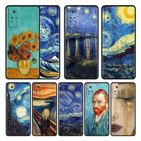 Pinturas Starry Night Van Gogh Para Xiaomi Redmi Nota K40 10 Pro 9A 9T