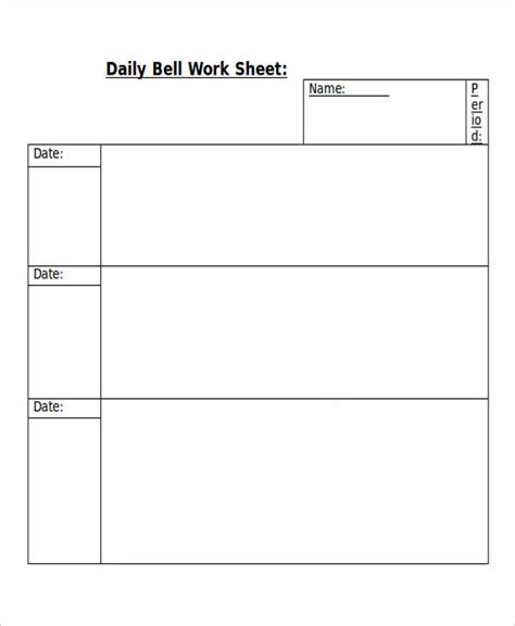 FREE 10+ Standard Worksheet Templates in PDF | MS Word | Excel