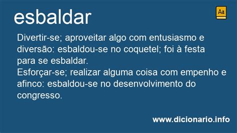 Cair Na Divertir Se Esbaldar Se - Significado de Esbaldar