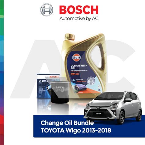 CHANGE OIL BUNDLE FOR TOYOTA WIGO 2013 2018 4L GULF ULTRASYNTH GDI 5W