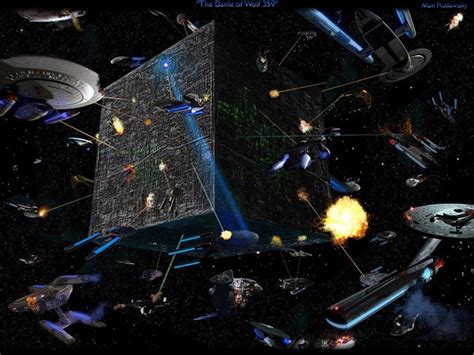 Battle At Wolf Invasion Of Borg Cube Free Star Trek