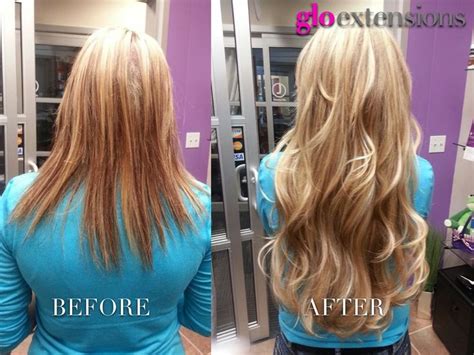 Hair Extensions Before After By Glo Extensions Denver