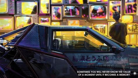 Yellow Cyberpunk Photoshopart Japan Car Televisions Retro Wallpaper