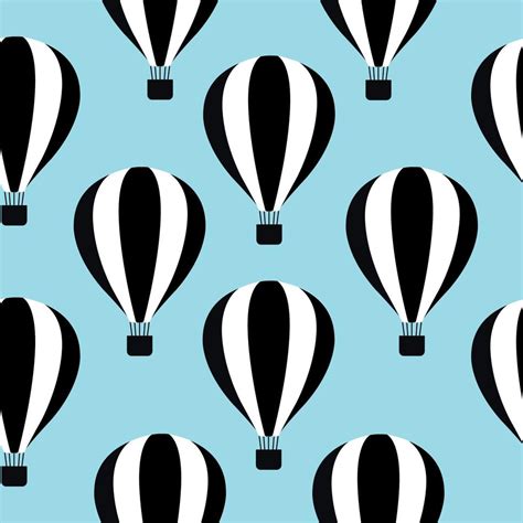 Seamless balloon pattern. Black and white illustration on a blue background. 20735655 Vector Art ...