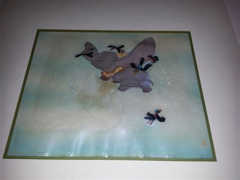 Disney Animation Production Cel Dumbo And The Crows On Courvoisier