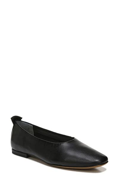 Franco Sarto Vana Womens Leather Slip On Ballet Flats In Black Modesens