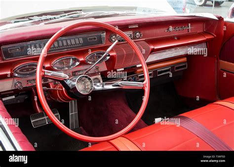 CONCORD, NC (USA) - April 6, 2019: Interior of a 1961 Oldsmobile Super ...