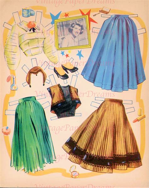 Vintage Paper Doll Printable Pdf Rosemary Clooney Paper Doll S S