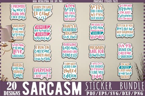 Sarcasm Sticker Bundle Graphic By Creativekhadiza Creative Fabrica