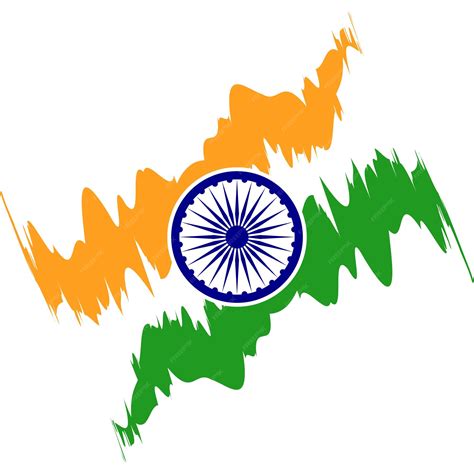 Premium Vector | Indian flag brush stroke tricolor with Ashok chakra ...