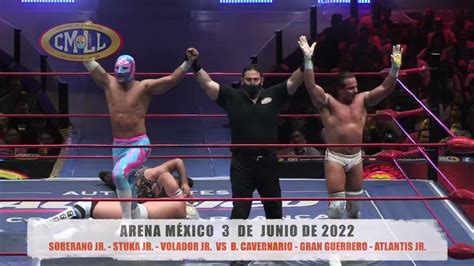 Cmll Soberano Jr Stuka Jr Volador Jr Vs B Cavernario Gran Guerrero