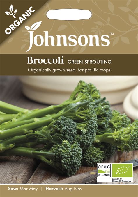 Broccoli Green Sprouting Organic Johnsons Seeds