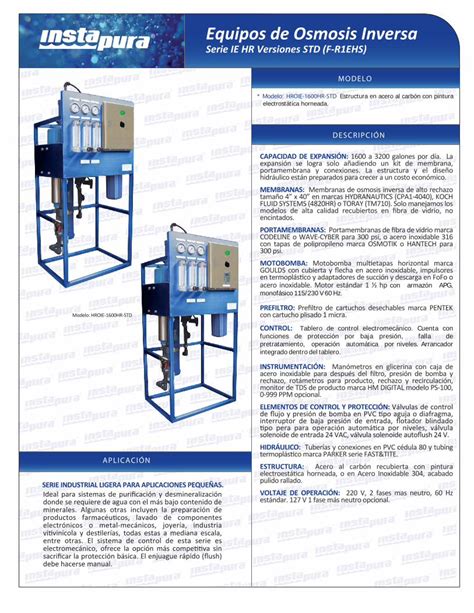 Pdf Equipos De Osmosis Inversa Ultravioletapurificacion