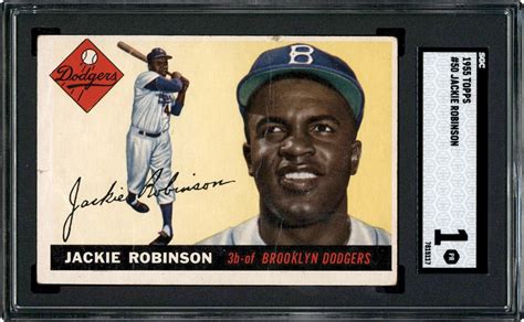 955 Topps Baseball 50 Jackie Robinson SGC PR 1