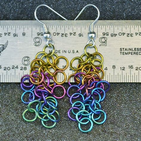 Rainbow Niobium Ombre Shaggy Loop Dangle Earrings Etsy