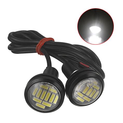 Pcs White V W Eagle Eye Led Drl Car Exterior Light Slim Waterproof