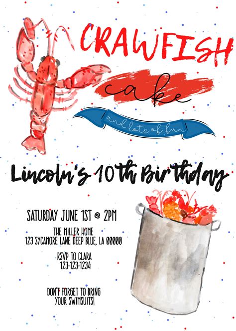 Crawfish Invitation Templates Free