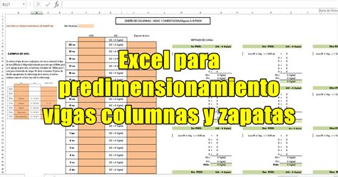 Plantilla Excel Para Pre Dimensionamiento De Columnas Zapatas Y Vigas ~ Ingenieria Civil