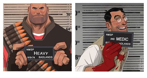 Medic Heavy Red Heavy And Red Medic Team Fortress 2 Drawn By