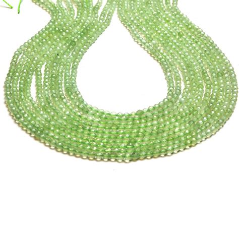 Natural Lemon Jade Mm Round Micro Faceted Beads Rondell Strand