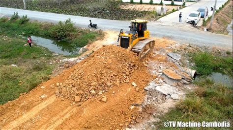 Amazing Techniques Building New Road Connecting By Operator Skills