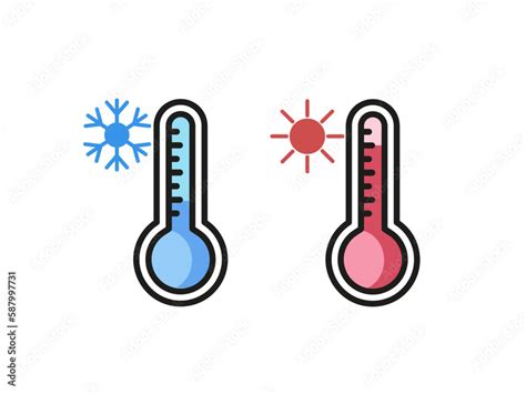 Thermometer Icon With Cold And Hot Temperature Vector Illustration Isolated On White Background