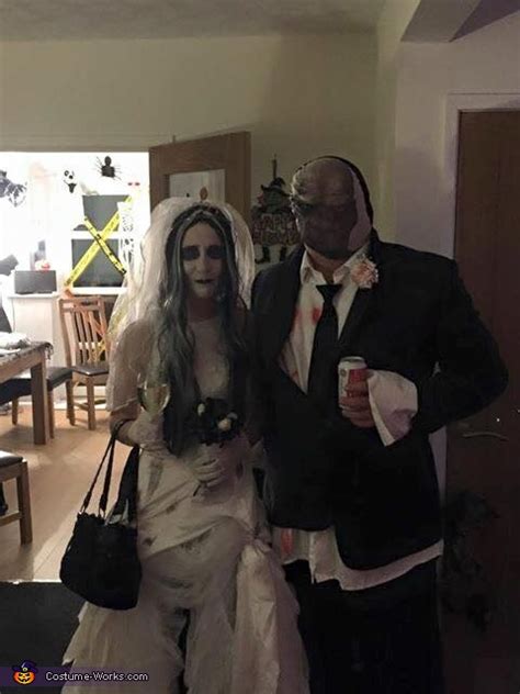 Zombie Bride And Groom Couples Costume No Sew Diy Costumes