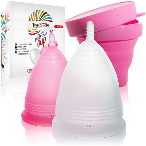 Talisi Reusable Menstrual Cups Set Of 2 With Collapsible Silicone