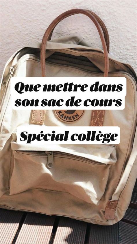 Que Mettre Dans Son Sac De Cours Sp Cial Coll Ge