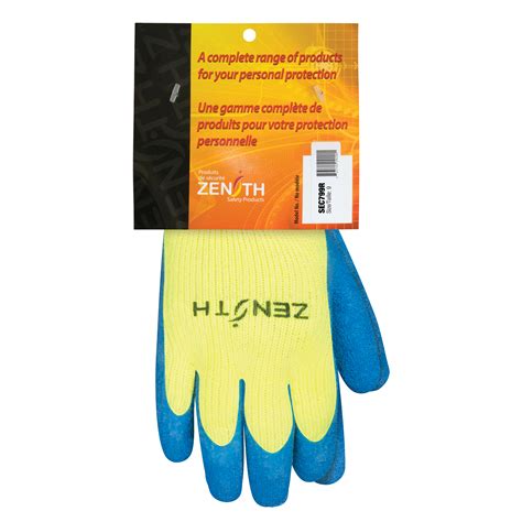 Zenith Safety Products High Visibility Coated Gloves 9 Rubber Latex Coating 7 Gauge Acrylic